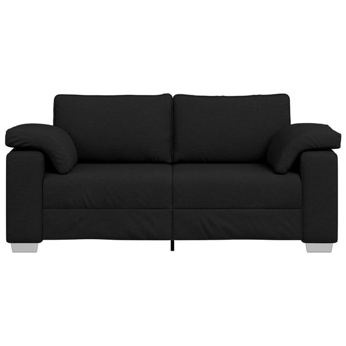 Loveseat Sofa Black 140 Cm Fabric Aobpxxk