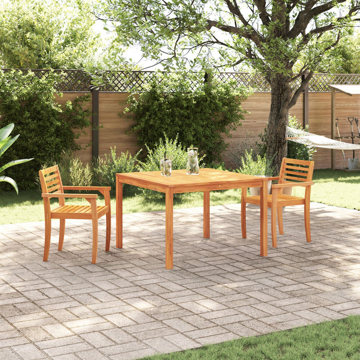 3 Piece Garden Dining Set - Solid Acacia Wood Ttiplio