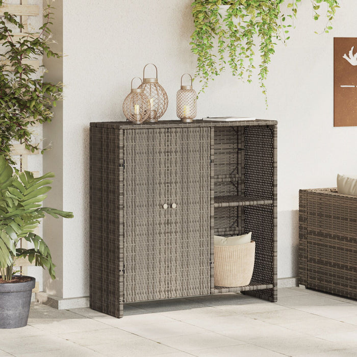 Storage Cabinet Grey 100X36X102 Cm Rattan Aobtnxt