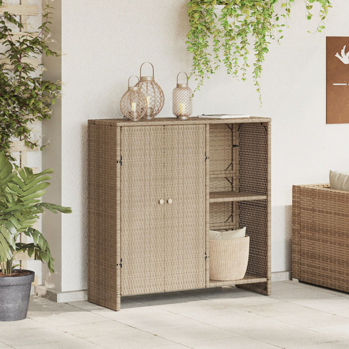 Storage Cabinet Beige 100X36X102 Cm Rattan Aobtnxa
