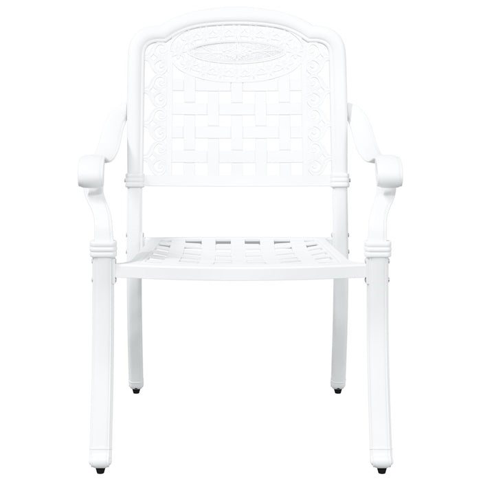 Outdoor Chairs 2 Pack White Cast Aluminium Axbbxtix