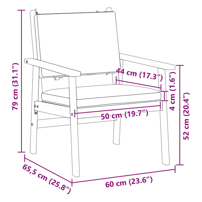 Outdoor Chairs 2 Pcs With Cushions Solid Acacia Wood Aoblpnb