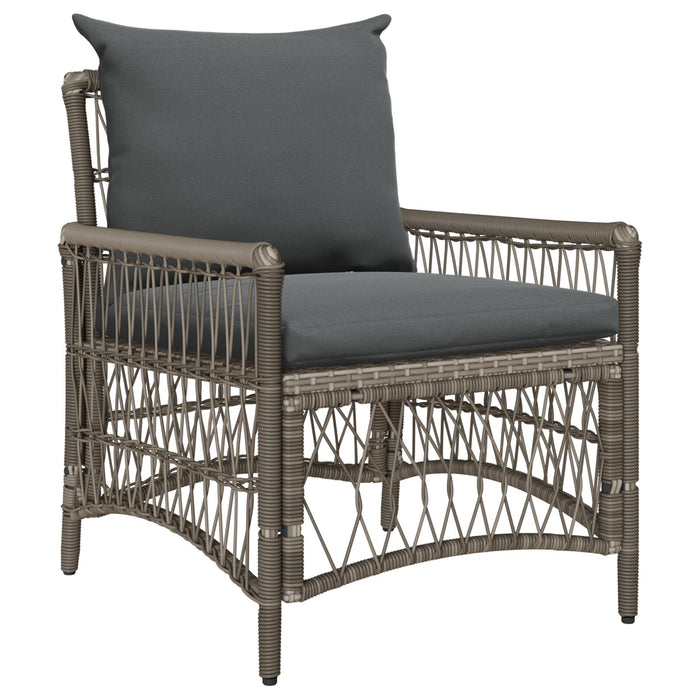Garden Chair With Cushions Grey Poly Rattan Axbblxok