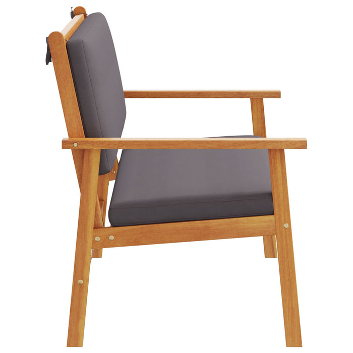 Garden Bench With Cushions Solid Wood Acacia Aoblpnx