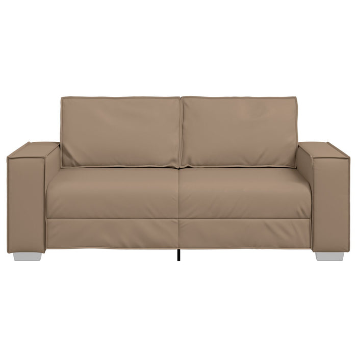 Loveseat Sofa In Cappuccino 140Cm Faux Leather Aobpbpp