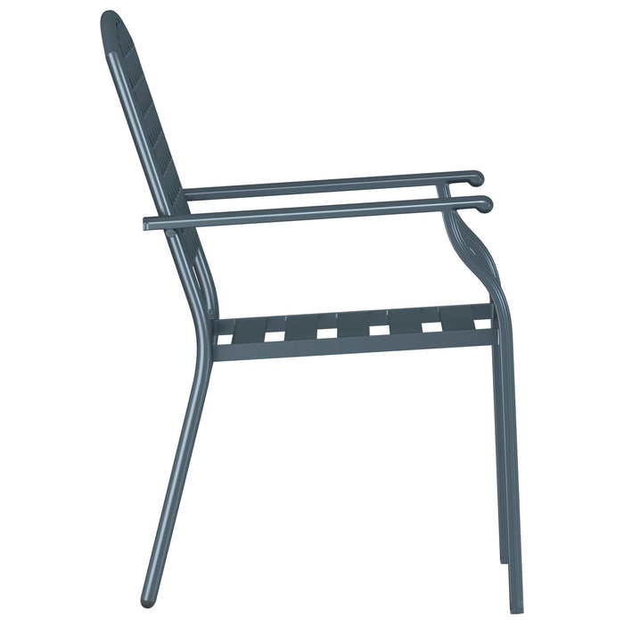 Garden Chairs 2 Pcs Stackable Anthracite Steel Tlxiip