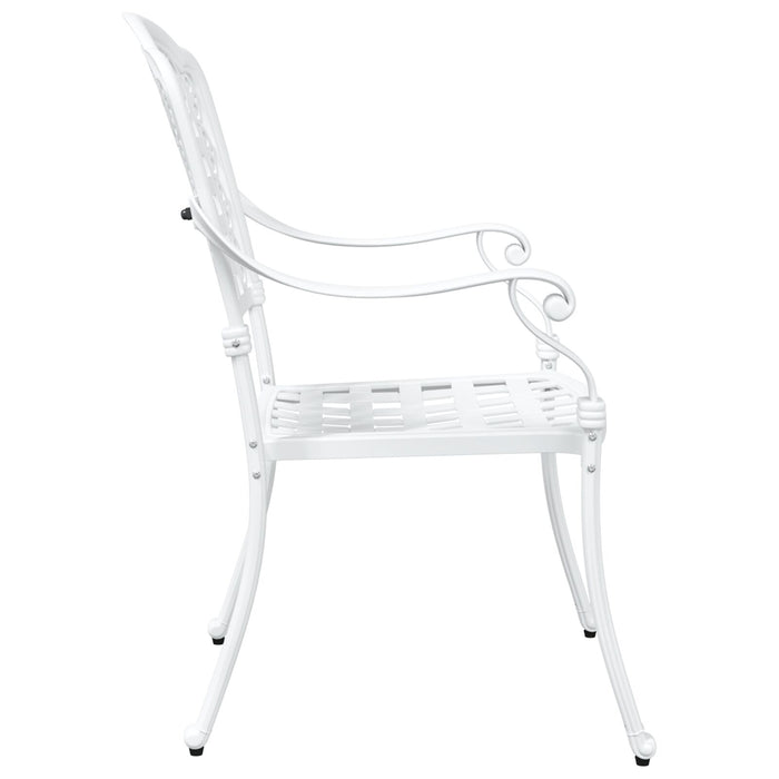 Outdoor Chairs 2 Pack White Cast Aluminium Axbbxtix