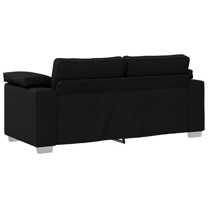 Loveseat Sofa Black 140 Cm Fabric Aobpxxk