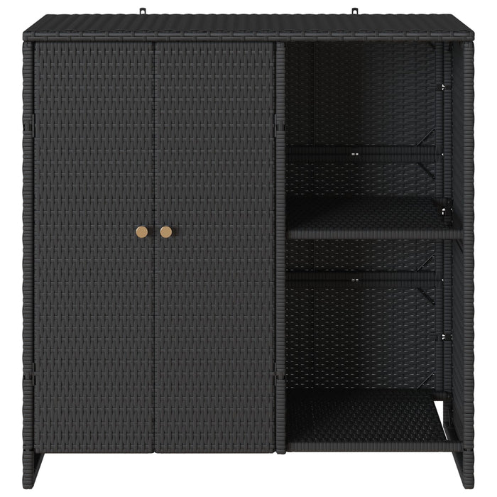 Storage Cabinet Black 100X36X102 Cm Rattan Aobtnxo