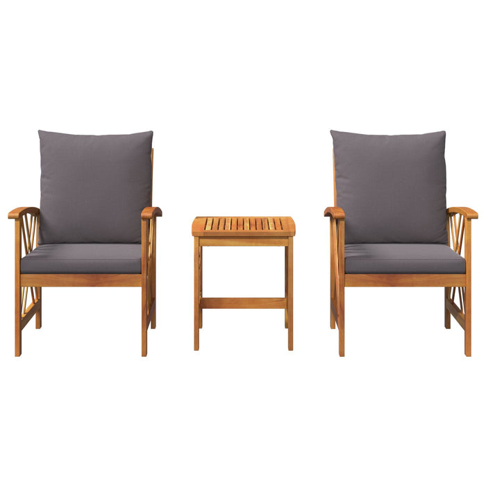 3 Piece Garden Lounge Set With Cushions Solid Acacia Wood Aoblapb