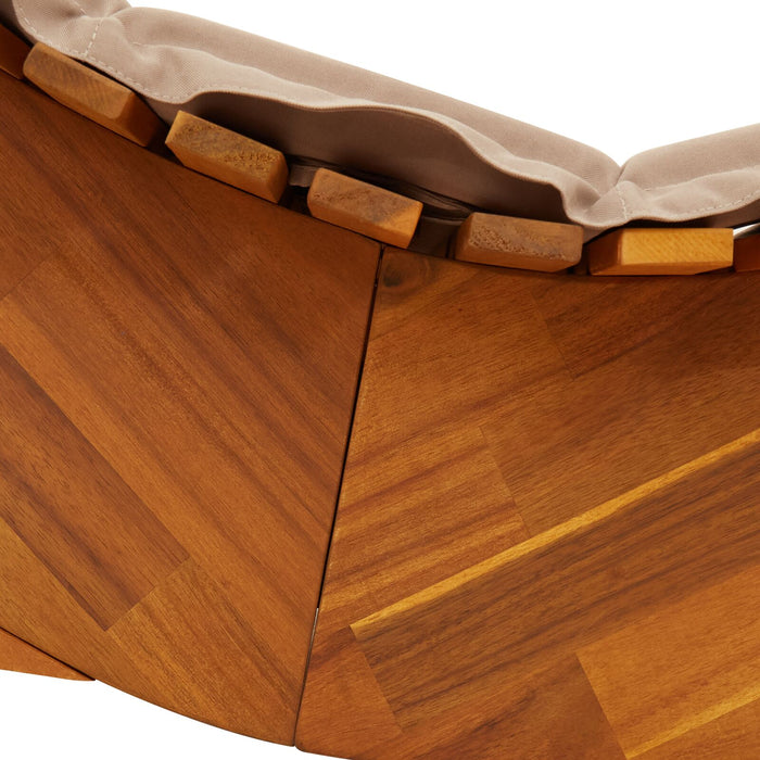 Sun Lounger Set Of 2 Taupe Solid Acacia Wood Standard Ergonomic Ttxkoti