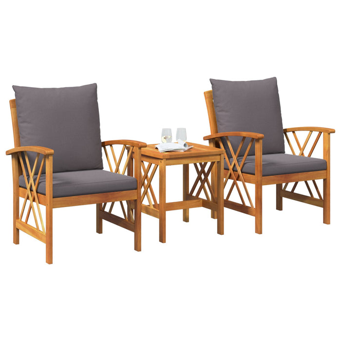 3 Piece Garden Lounge Set With Cushions Solid Acacia Wood Aoblapb