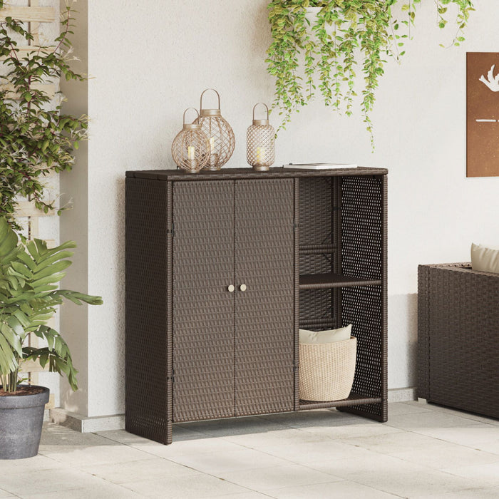 Storage Cabinet Brown 100X36X102 Cm Rattan Aobtnxx
