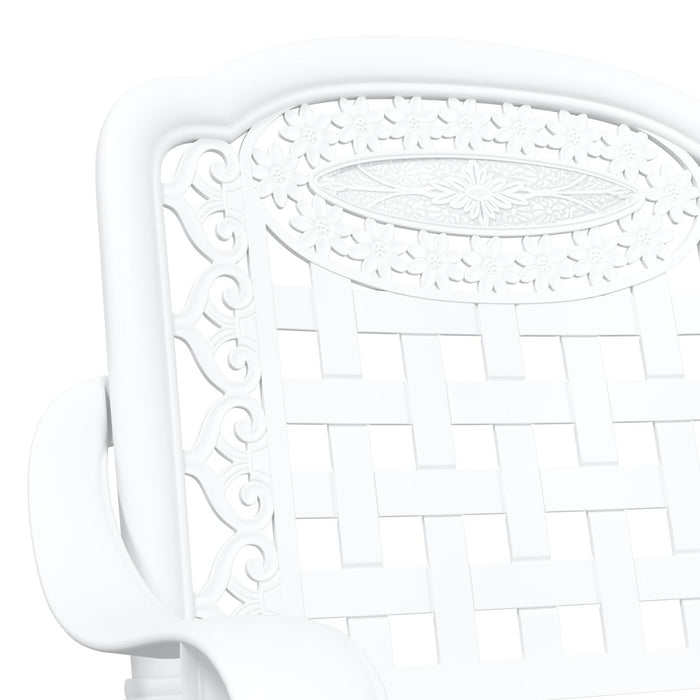 Outdoor Chairs 2 Pack White Cast Aluminium Axbbxtix