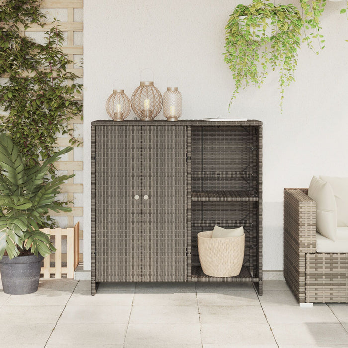 Storage Cabinet Grey 100X36X102 Cm Rattan Aobtnxt