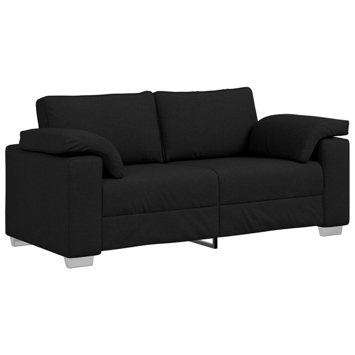 Loveseat Sofa Black 140 Cm Fabric Aobpxxk