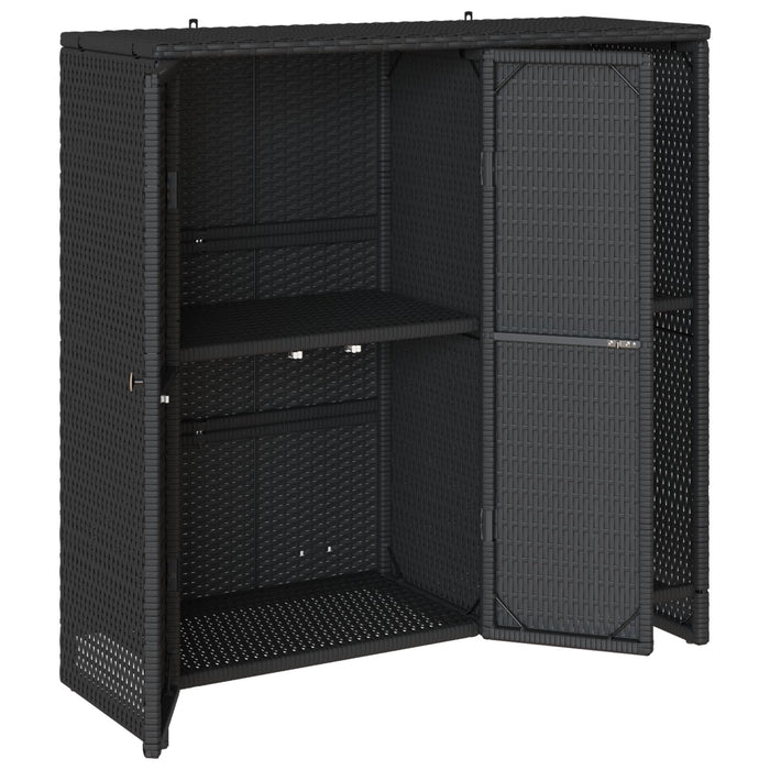 Storage Cabinet Black 100X36X102 Cm Rattan Aobtnxo