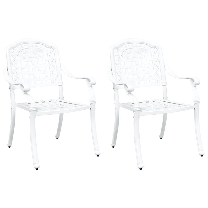 Outdoor Chairs 2 Pack White Cast Aluminium Axbbxtix