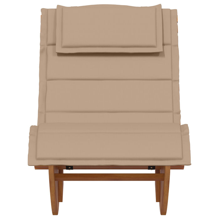 Sun Lounger Set Of 2 Taupe Solid Acacia Wood Standard Ergonomic Ttxkoti