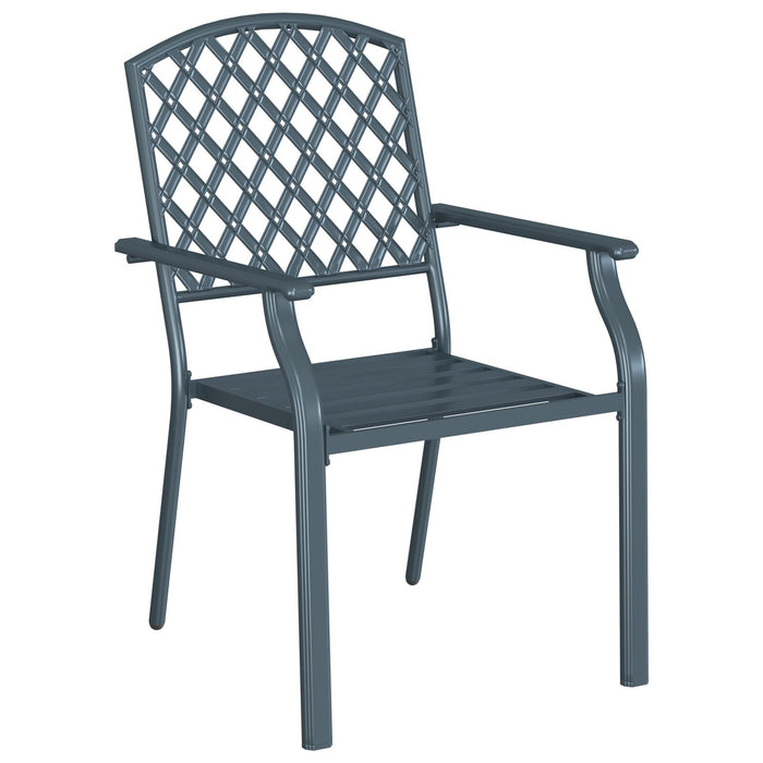 Garden Chairs 2 Pcs Stackable Anthracite Steel Tlxiip