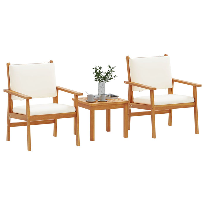3 Piece Garden Bistro Set With Cushions Solid Wood Acacia Aoblpii