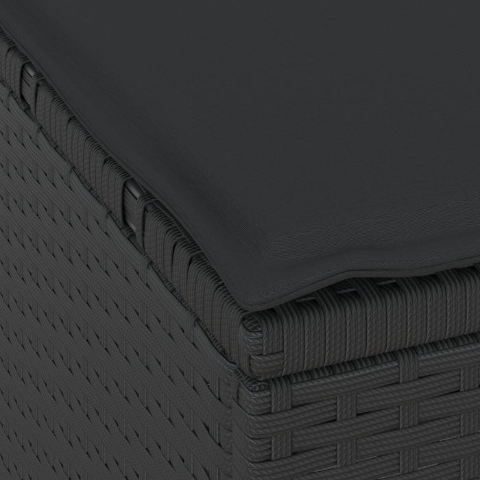 4 Piece Garden Dining Set With Cushions Black Poly Rattan Acacia Axbbikxo