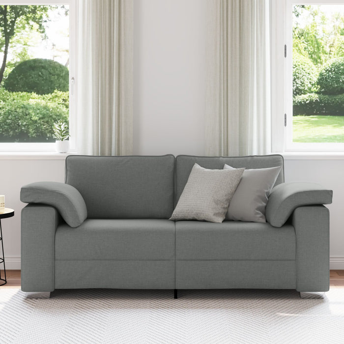 Loveseat Sofa In Dark Grey, 140 Cm Fabric Aobpxxn