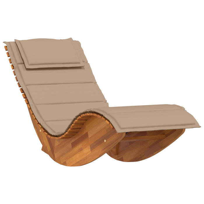 Sun Lounger Set Of 2 Taupe Solid Acacia Wood Standard Ergonomic Ttxkoti