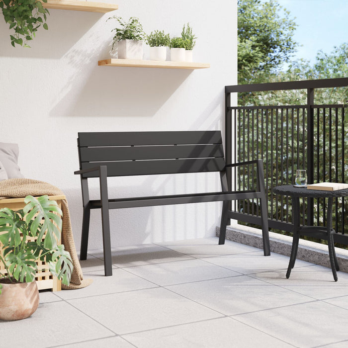 Garden Bench - Steel And Wpc In Black Axbboiit