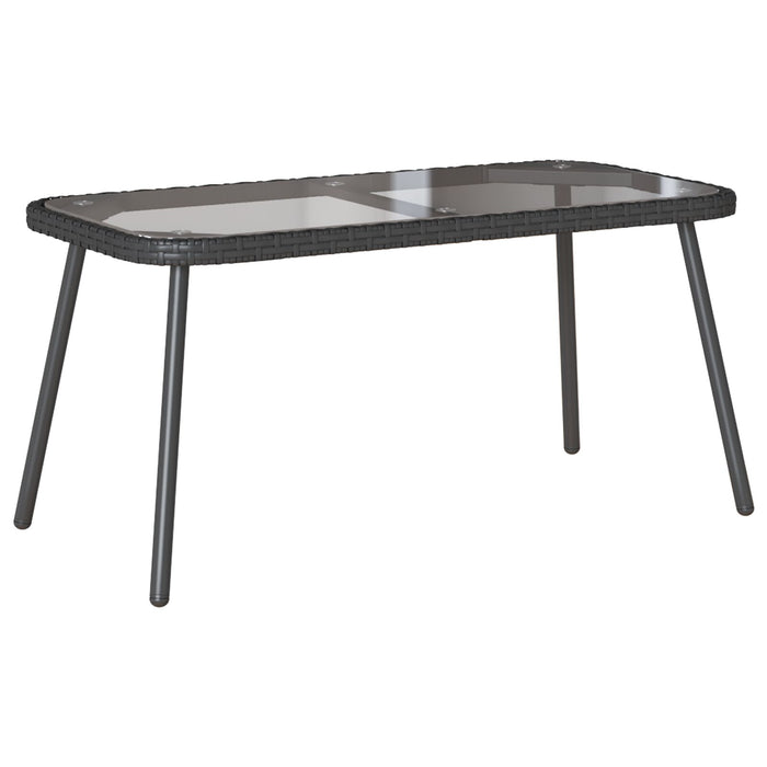 Coffee Table Black 90X45X42 Cm Poly Rattan Aobnxli