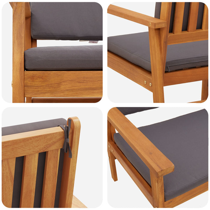 Outdoor Chairs 2 Pcs With Cushions Solid Acacia Wood Aoblpnb