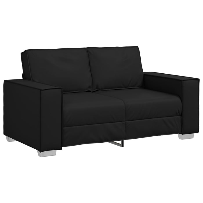 Loveseat Sofa Black 120 Cm Faux Leather Aobpbpb