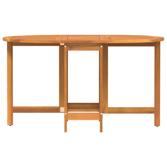 Foldable Butterfly Garden Table 110X60X72 Cm Solid Acacia Wood Oval Aobtnni