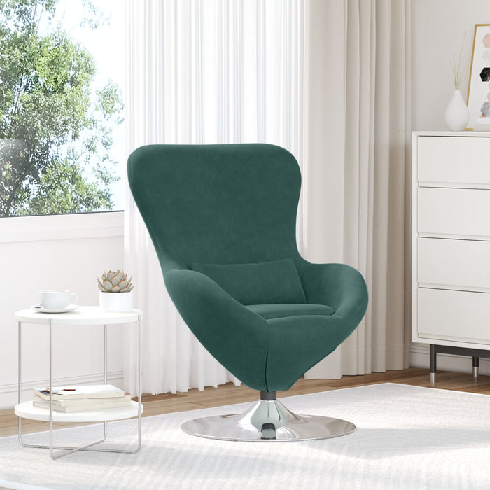 Egg Chair In Dark Green Velvet Axbbxixl