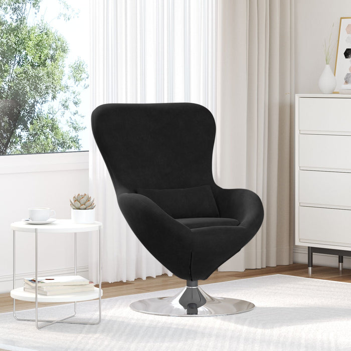 Egg Chair In Black Velvet Axbbxitb