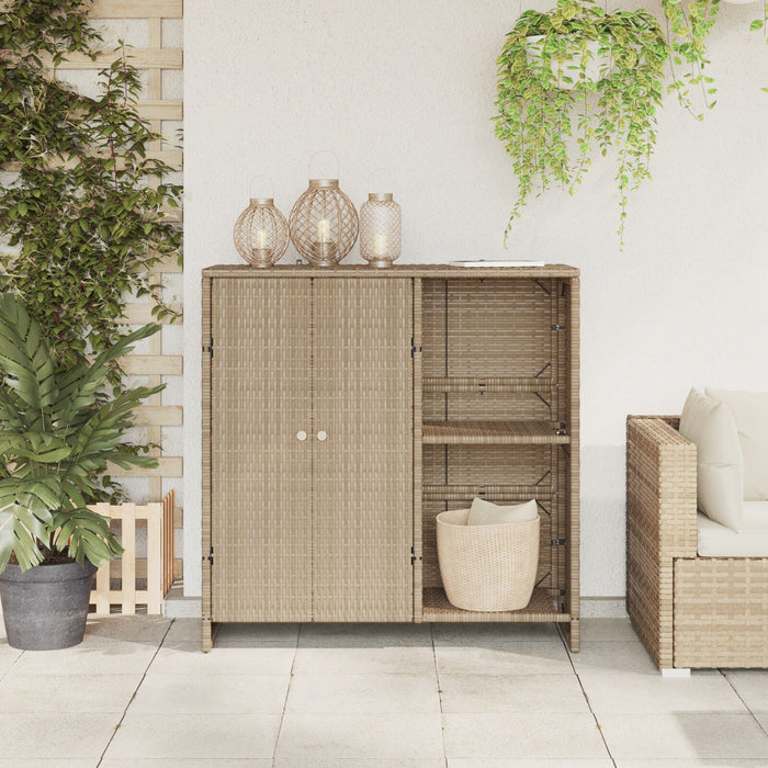 Storage Cabinet Beige 100X36X102 Cm Rattan Aobtnxa