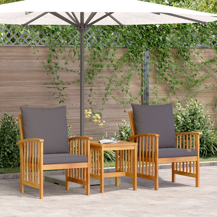 3 Piece Garden Lounge Set With Cushions Made From Solid Acacia Wood Aoblaan