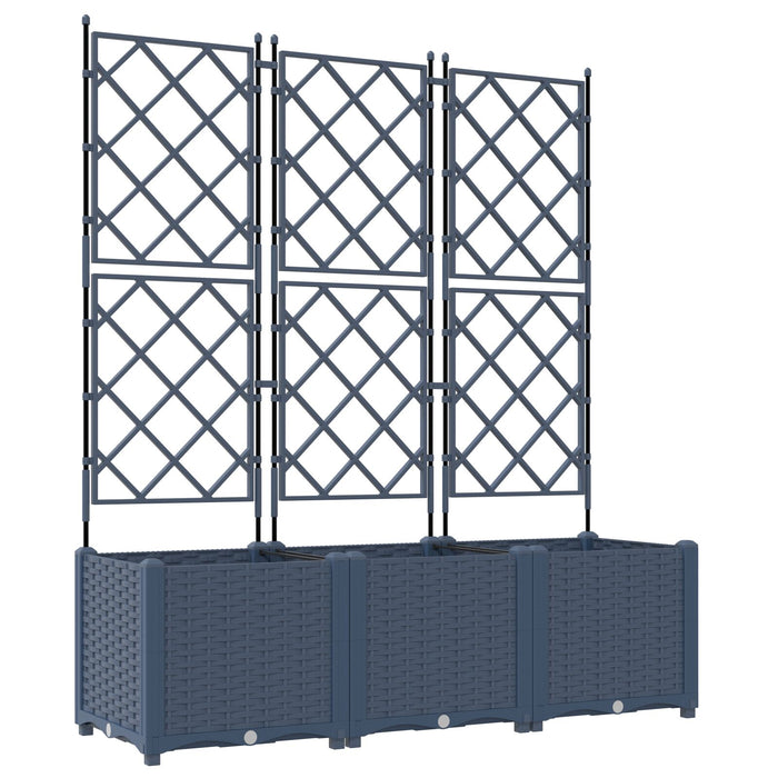 Garden Planter With Trellis 3 Pcs Grey 120X40X143 Cm Axbbxnlt