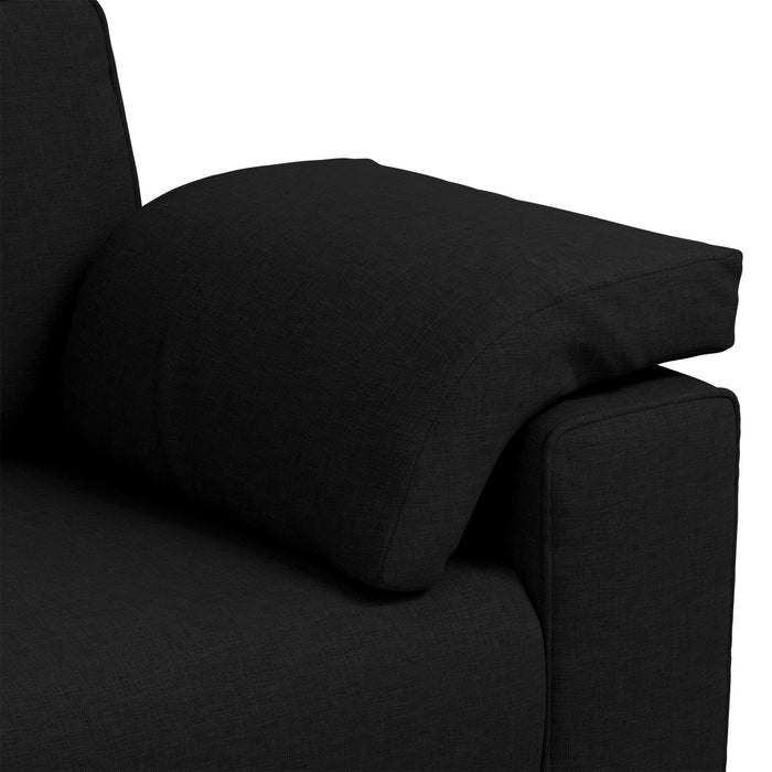 Loveseat Sofa Black 140 Cm Fabric Aobpxxk