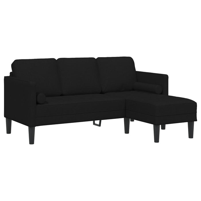 3-Seater L-Shaped Sofa Black 160 Cm Fabric Axbbokop