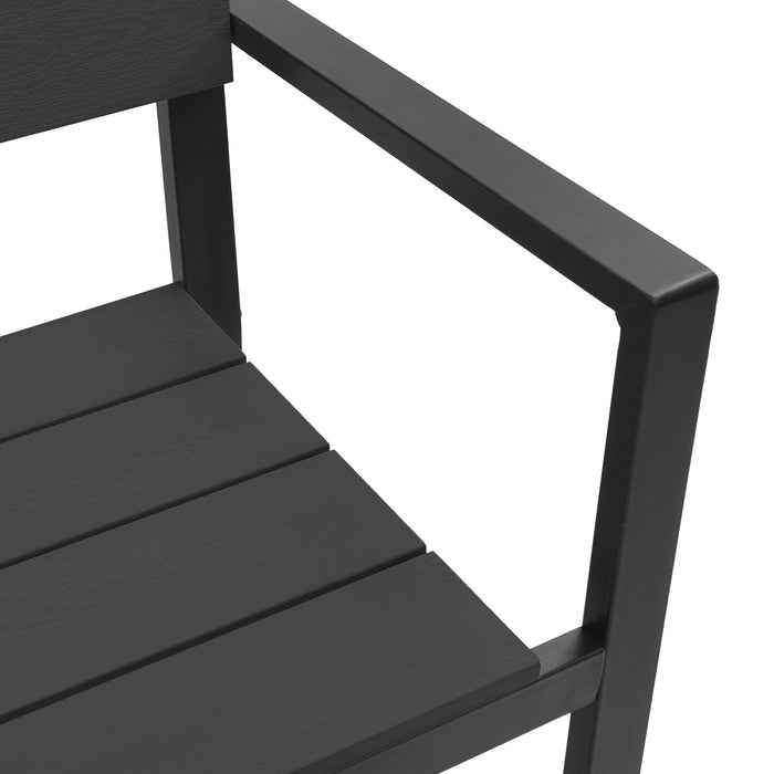 Garden Bench - Steel And Wpc In Black Axbboiit
