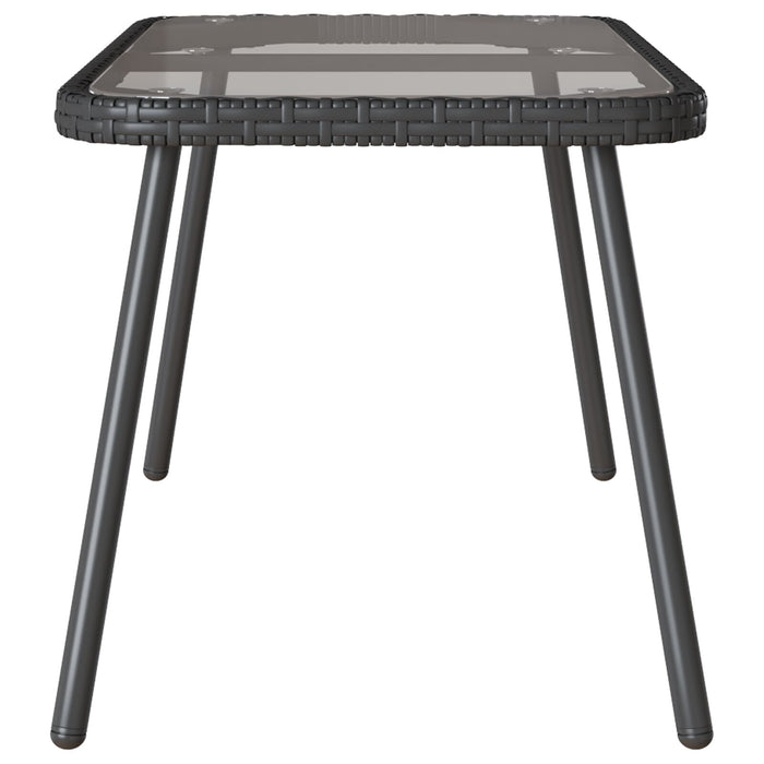 Coffee Table Black 90X45X42 Cm Poly Rattan Aobnxli