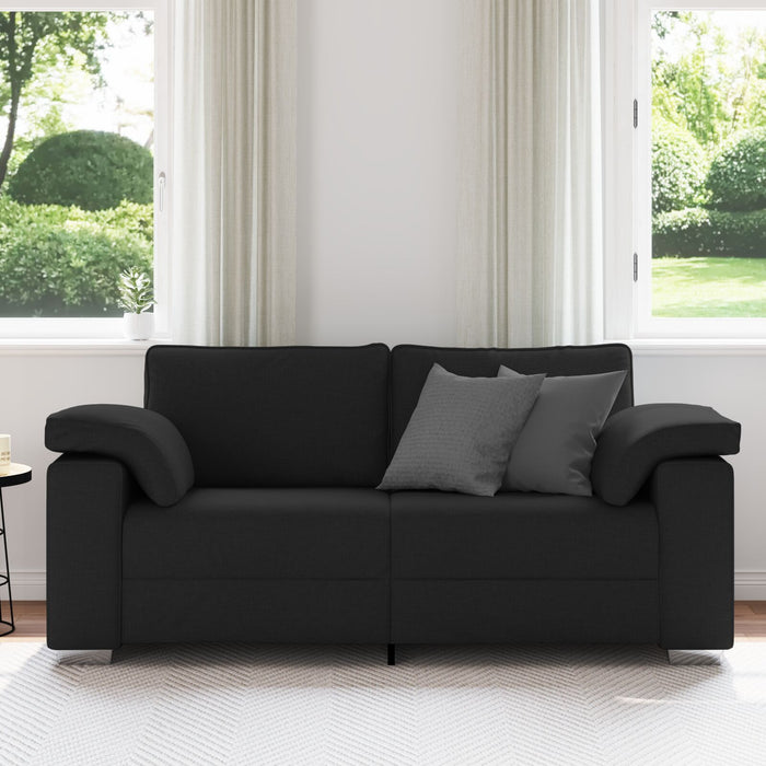 Loveseat Sofa Black 140 Cm Fabric Aobpxxk