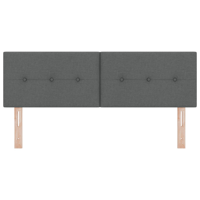 Queen Size Headboard Button Tufted Dark Grey 160 Cm Fabric Axbbiola