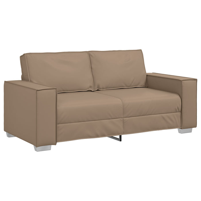 Loveseat Sofa In Cappuccino 140Cm Faux Leather Aobpbpp