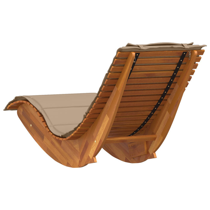 Sun Lounger Set Of 2 Taupe Solid Acacia Wood Standard Ergonomic Ttxkoti