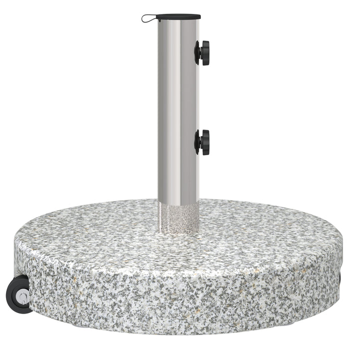Wheeled Parasol Base With Handle Grey Granite 29 Kg Round Axbbxnob