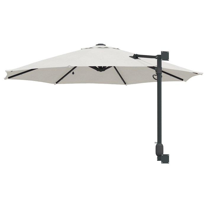 Wall-Mounted Garden Parasol With Leds Sand 248 Cm Axbbtxat