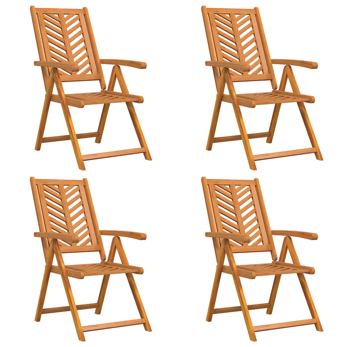 Reclining Garden Chairs 4 Pcs Solid Wood Acacia Topaota