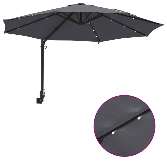 Wall-Mounted Garden Parasol With Leds Anthracite 248 Cm Axbbtxap